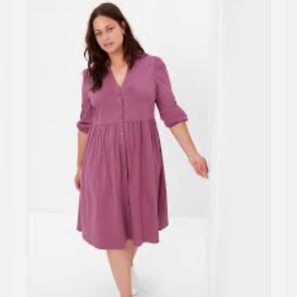 Gap xl Aline midi purple button up dress